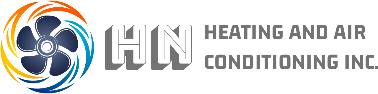 Logo for HN Heating and Air
          Inc.\ a graphic of a simple blade fan with hot and cool air
          surrounding it